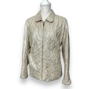 UBU Reversible Jacket-Gold Metallic on one side Satiny Champagne on other Size L